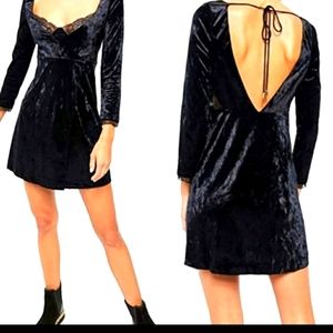 Velvet mini dress "Kat" small black